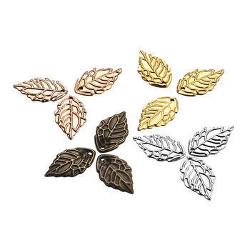 100Pcs/Παρτίδα 10*18mm Goldcolor Metal Charms Σκουλαρίκια σε σχήμα φύλλου Μενταγιόν DIY For Jewelry Making Findings Supplies Αξεσουάρ