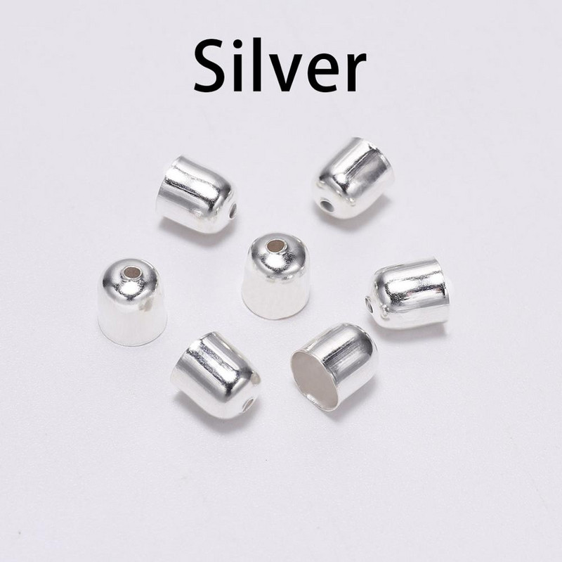 50-100 τμχ Χάντρες Καπέλα Δερμάτινα κορδόνια Πόρπη Finding End Tip Tassel Caps ForFashion Jewelry Making DIY Handmade Jewelry Finding