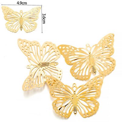 20/30 τεμ. πεταλούδα φιλιγκράν τυλίγει μεταλλικό γούρι Κρεμαστό σύνδεσμοι Χειροτεχνίες για DIY Αξεσουάρ κατασκευής κοσμημάτων Προμήθειες