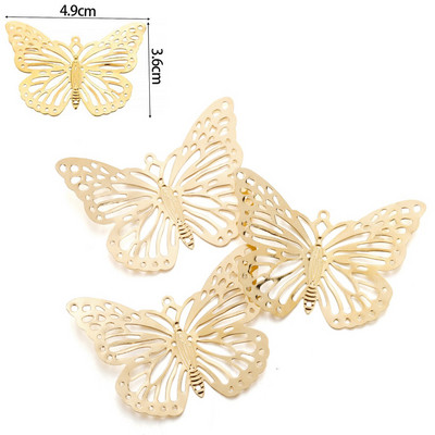 20/30 τεμ. πεταλούδα φιλιγκράν τυλίγει μεταλλικό γούρι Κρεμαστό σύνδεσμοι Χειροτεχνίες για DIY Αξεσουάρ κατασκευής κοσμημάτων Προμήθειες