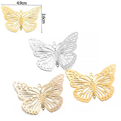 20/30 τεμ. πεταλούδα φιλιγκράν τυλίγει μεταλλικό γούρι Κρεμαστό σύνδεσμοι Χειροτεχνίες για DIY Αξεσουάρ κατασκευής κοσμημάτων Προμήθειες