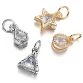 10 τεμ./Παρτίδα Χρυσό Χρώμα Μεταλλικό κράμα με μενταγιόν από στρας για σκουλαρίκια Κολιέ Γούρια Αξεσουάρ κατασκευής κοσμημάτων DIY