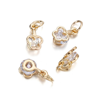 10 τεμ./Παρτίδα Χρυσό Χρώμα Μεταλλικό κράμα με μενταγιόν από στρας για σκουλαρίκια Κολιέ Γούρια Αξεσουάρ κατασκευής κοσμημάτων DIY