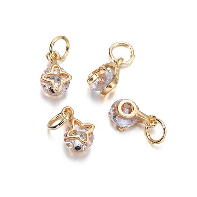 10 τεμ./Παρτίδα Χρυσό Χρώμα Μεταλλικό κράμα με μενταγιόν από στρας για σκουλαρίκια Κολιέ Γούρια Αξεσουάρ κατασκευής κοσμημάτων DIY