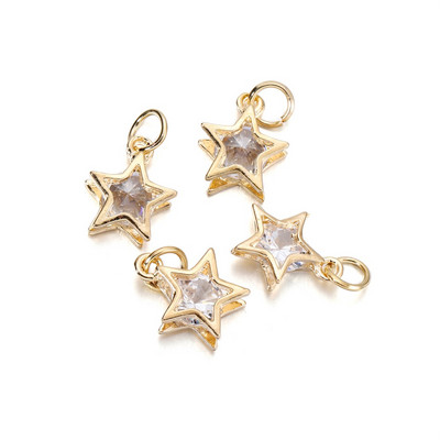 10 τεμ./Παρτίδα Χρυσό Χρώμα Μεταλλικό κράμα με μενταγιόν από στρας για σκουλαρίκια Κολιέ Γούρια Αξεσουάρ κατασκευής κοσμημάτων DIY