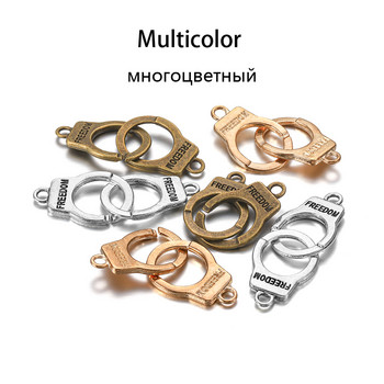 10 σετ/τσάντα Charms Handcuffs Freedom Connector Αντίκες muticolor μενταγιόν για DIY Jewelry Making Findings Supplies Handmade