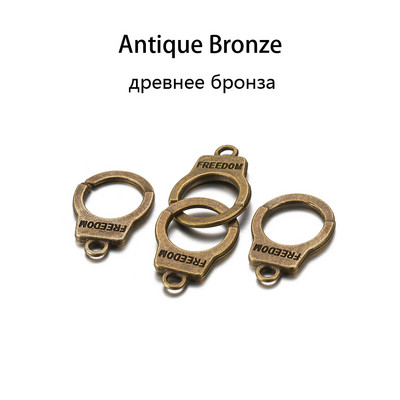 10 készlet/táska Bűbájok Bilincsek Freedom Connector Antik színes medálok barkács ékszerekhez Kézzel készített kellékek
