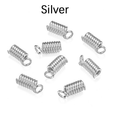 100 τεμ./παρτίδα Κούμπες ελατηρίου Κορδόνι τσακισμένο άκρο Καπάκια Συνδέσεις στερέωσης για DIY βραχιόλι Κολιέ Κοσμήματα Προμήθειες κατασκευής Αξεσουάρ