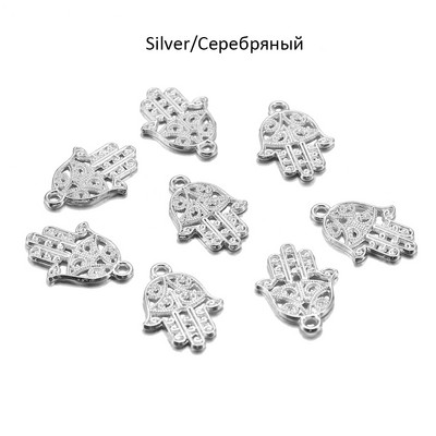 20 τμχ/παρτίδα Αντίκες μπρούτζινα κουλούρια Hamsa Palm Protection μενταγιόν για βραχιόλι κολιέ Χειροποίητο κόσμημα 21x15mm