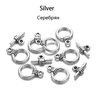 10/20 Sets Πολύχρωμος κύκλος OT Toggle κούμπωμα Γάντζοι συνδετήρες για DIY κοσμήματα Δημιουργία ευρήματα Αξεσουάρ προμήθειες Βραχιόλι