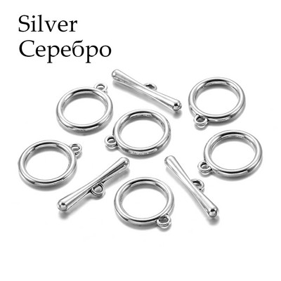 10/20 Sets Πολύχρωμος κύκλος OT Toggle κούμπωμα Γάντζοι συνδετήρες για DIY κοσμήματα Δημιουργία ευρήματα Αξεσουάρ προμήθειες Βραχιόλι