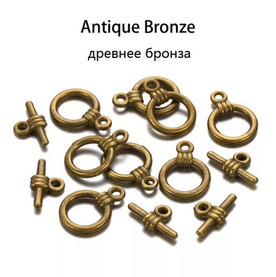 10/20 Sets Πολύχρωμος κύκλος OT Toggle κούμπωμα Γάντζοι συνδετήρες για DIY κοσμήματα Δημιουργία ευρήματα Αξεσουάρ προμήθειες Βραχιόλι