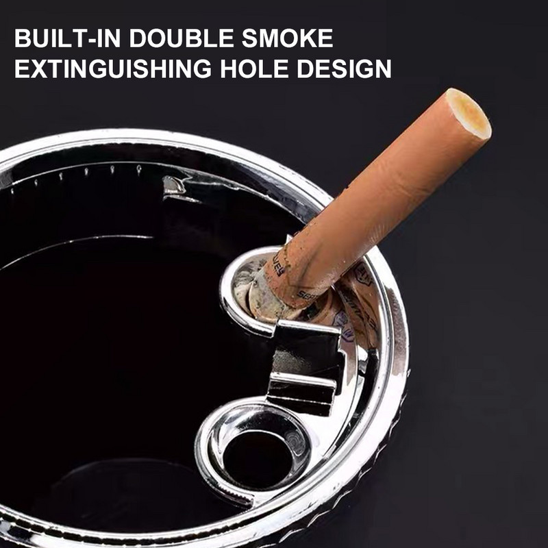 Scrumieră pentru mașină cu lumină LED Capac ermetic Suport pentru pahare pentru vehicule multifuncționale Scrumieră de aerisire Coș de gunoi Decorarea interioară a mașinii