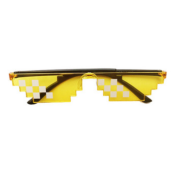 Thug Life Мозайка Очила Слънчеви очила Мъже Жени 8 битов кодиращ пиксел Модерни готини супер парти Забавни ретро нюанси Очила