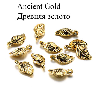 60 τεμ/συσκευασία 15x7 χιλιοστά μεταλλικά μενταγιόν σε σχήμα μικρών φύλλων για DIY κοσμήματα Δημιουργία ευρήματα Αξεσουάρ Προμήθειες Βραχιόλια Κολιέ