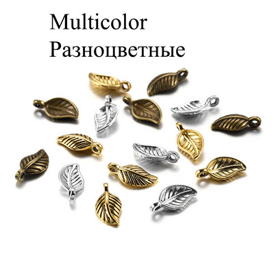 60 τεμ/συσκευασία 15x7 χιλιοστά μεταλλικά μενταγιόν σε σχήμα μικρών φύλλων για DIY κοσμήματα Δημιουργία ευρήματα Αξεσουάρ Προμήθειες Βραχιόλια Κολιέ