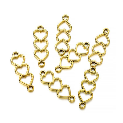 30 τεμ./Παρτίδα κράμα Κοίλες καρδιές Κρεμαστό Γούρια Love Shape Υποδοχές για DIY σκουλαρίκια Κολιέ Αξεσουάρ κατασκευής κοσμημάτων