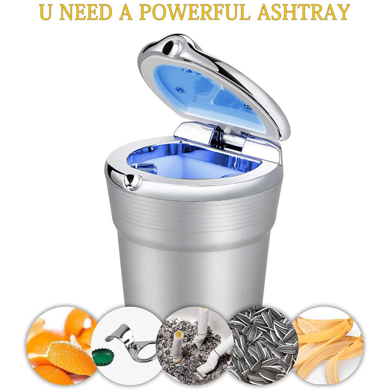 LED-valgusega sigaretisuitsu eemaldajaga autotuhatoos Automaatne suitsuvaba suitsutuhaalus koos kattehoidikuga Autotarvikud