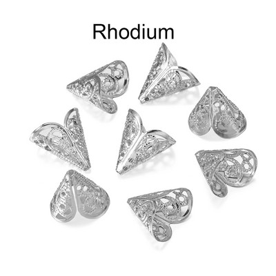 50 τμχ Γούρια 16x16mm Φιλιγκράν Σχήμα λουλουδιών Κώνοι Χάντρες Καπάκι για DIY σκουλαρίκι Κολιέ Κοσμήματα Εύρεση Κατασκευής Προμήθειες Αξεσουάρ