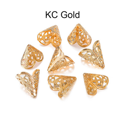 50 τμχ Γούρια 16x16mm Φιλιγκράν Σχήμα λουλουδιών Κώνοι Χάντρες Καπάκι για DIY σκουλαρίκι Κολιέ Κοσμήματα Εύρεση Κατασκευής Προμήθειες Αξεσουάρ