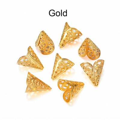 50 τμχ Γούρια 16x16mm Φιλιγκράν Σχήμα λουλουδιών Κώνοι Χάντρες Καπάκι για DIY σκουλαρίκι Κολιέ Κοσμήματα Εύρεση Κατασκευής Προμήθειες Αξεσουάρ