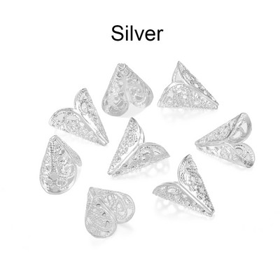 50 τμχ Γούρια 16x16mm Φιλιγκράν Σχήμα λουλουδιών Κώνοι Χάντρες Καπάκι για DIY σκουλαρίκι Κολιέ Κοσμήματα Εύρεση Κατασκευής Προμήθειες Αξεσουάρ