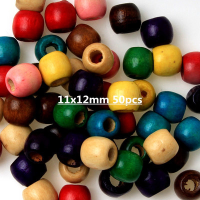 Φυσικό ξύλινο φτηνό μικτό χρώμα Χάντρες αποστάτη ξύλου για κοσμήματα κατασκευής βραχιολιών αξεσουάρ κολιέ