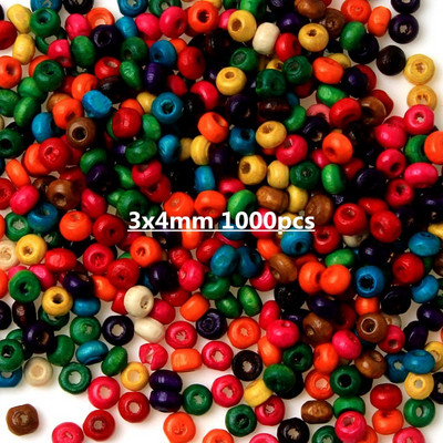 Φυσικό ξύλινο φτηνό μικτό χρώμα Χάντρες αποστάτη ξύλου για κοσμήματα κατασκευής βραχιολιών αξεσουάρ κολιέ