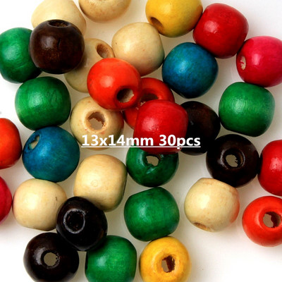 Φυσικό ξύλινο φτηνό μικτό χρώμα Χάντρες αποστάτη ξύλου για κοσμήματα κατασκευής βραχιολιών αξεσουάρ κολιέ