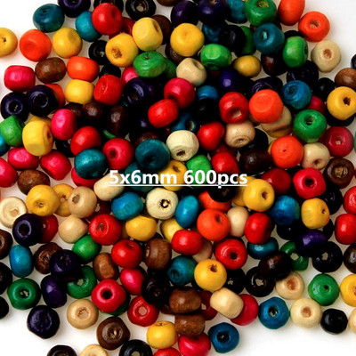 Φυσικό ξύλινο φτηνό μικτό χρώμα Χάντρες αποστάτη ξύλου για κοσμήματα κατασκευής βραχιολιών αξεσουάρ κολιέ