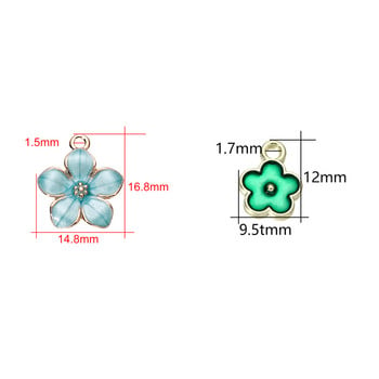 10 бр./Партида Талисмани с емайлирана форма на цвете Висулки Колие Гривна Талисмани за Направи си сам Консумативи за изработка на бижута Аксесоари