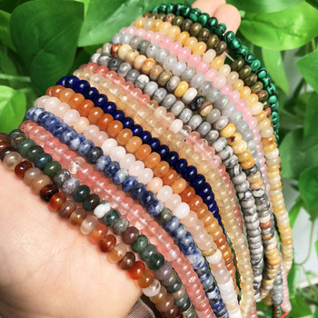 Φυσικές χάντρες Rondelle Stone Abacus Quartz Agates Labradorite Lapis Lazuli Χαλαρές χάντρες για χειροποίητα κοσμήματα βραχιόλια DIY