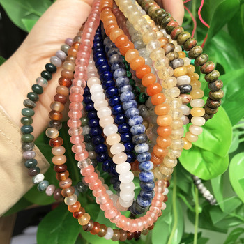 Φυσικές χάντρες Rondelle Stone Abacus Quartz Agates Labradorite Lapis Lazuli Χαλαρές χάντρες για χειροποίητα κοσμήματα βραχιόλια DIY