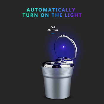 Luckybobi Car Accessories Portable LED Light Τασάκι αυτοκινήτου Universal θήκη κυλίνδρου τσιγάρων Styling αυτοκινήτου 2021