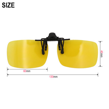 Γυαλιά οδήγησης αυτοκινήτου Anti-UVA UVB Polarized Sun Glasses Driving Night Vision Lens Clip σε γυαλιά ηλίου Auto Travel Accessories
