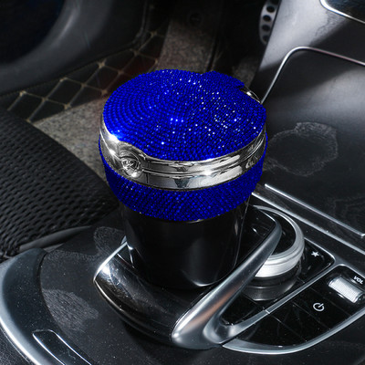Automobilio peleninė su LED šviesa deimantiniu cigaru cigarečių pelenų padėklas dūmų puodelio laikiklis laikymo puodelis Automobilių priedai Moterų interjeras