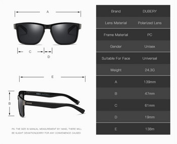 DUBERY Polarized γυαλιά ηλίου Ανδρικές αποχρώσεις οδήγησης Ανδρικά γυαλιά ηλίου για άντρες Ρετρό φθηνή πολυτελής επωνυμία σχεδιαστής Oculos
