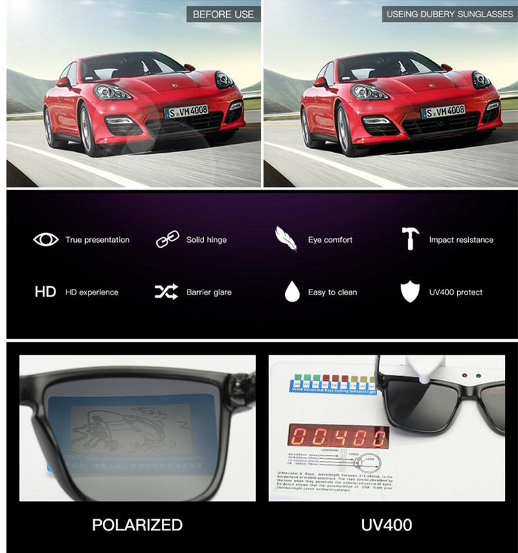 DUBERY poliarizuoti akiniai nuo saulės Vyriški vairavimo šešėliai Vyriški akiniai nuo saulės vyrams Retro Pigūs Prabangūs Prekės ženklo Dizaineris Oculos