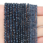 2 3 4 mm-es természetes kővel csiszolt kék zafír kis derék mag Kerek gyöngyök ékszerkészítéshez barkácsolás karkötő nyaklánc kiegészítők