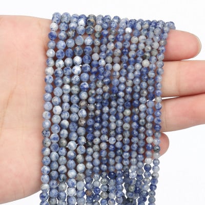 2 3 4 mm-es természetes kővel csiszolt kék zafír kis derék mag Kerek gyöngyök ékszerkészítéshez barkácsolás karkötő nyaklánc kiegészítők
