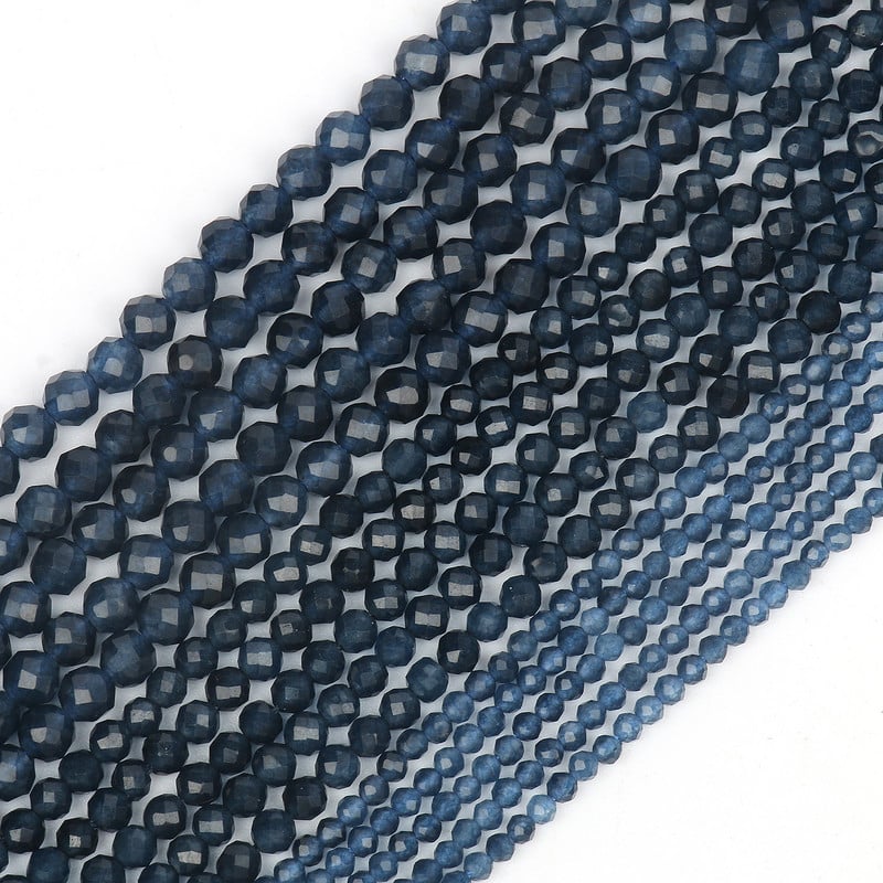 2 3 4 mm-es természetes kővel csiszolt kék zafír kis derék mag Kerek gyöngyök ékszerkészítéshez barkácsolás karkötő nyaklánc kiegészítők