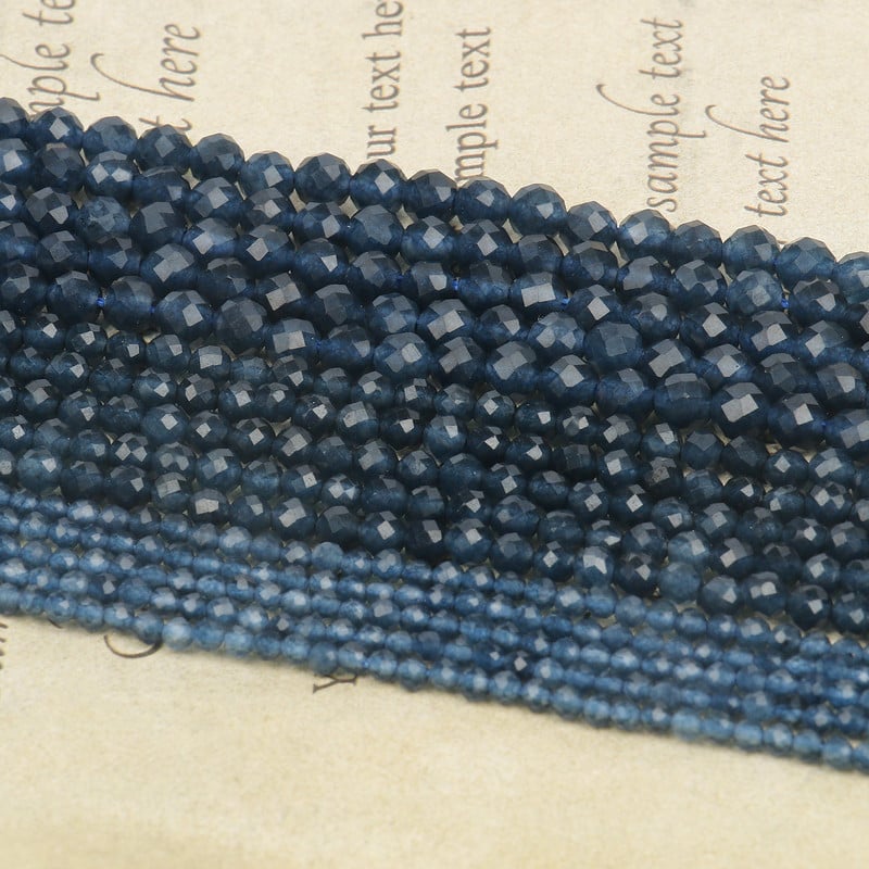 2 3 4 mm-es természetes kővel csiszolt kék zafír kis derék mag Kerek gyöngyök ékszerkészítéshez barkácsolás karkötő nyaklánc kiegészítők