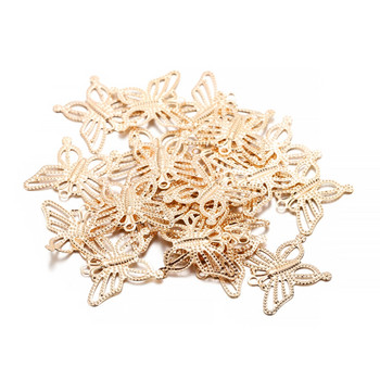 100Pcs/Παρτίδα 17x19mm Hollow Butterfly Filigree Wraps Connectors Charm for DIY Jewelry Making Findings Accessories Supplies