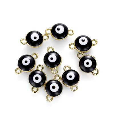 20db/tétel 7mm vegyes színű ötvözet Evil Eye fülbevaló csatlakozók nyaklánc karkötő medál ékszer készítési kiegészítők