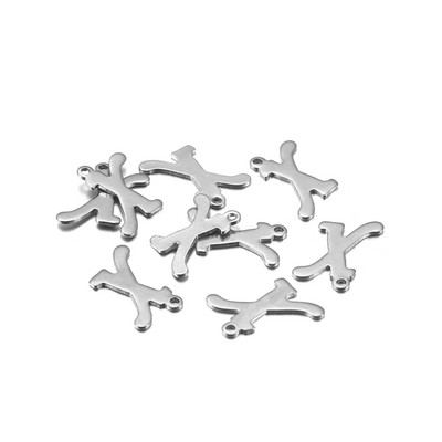 50 τεμ/Παρτίδα AZ 26 γράμματα μενταγιόν από ανοξείδωτο ατσάλι Χειροτεχνίες γοητείας για DIY βραχιόλια Σκουλαρίκια Κολιέ Αξεσουάρ κατασκευής κοσμημάτων