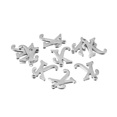 50 τεμ/Παρτίδα AZ 26 γράμματα μενταγιόν από ανοξείδωτο ατσάλι Χειροτεχνίες γοητείας για DIY βραχιόλια Σκουλαρίκια Κολιέ Αξεσουάρ κατασκευής κοσμημάτων