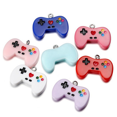 10 τεμ./Παρτίδα Πολύχρωμο Gamepad Resin Charms Χαριτωμένα μενταγιόν για DIY Μπρελόκ Σκουλαρίκια Κολιέ Κρεμαστό Κοσμήματα Αξεσουάρ κατασκευής