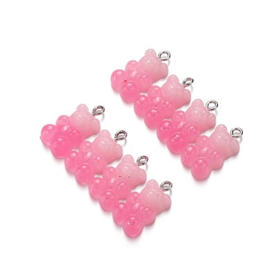 10db/tétel Candy Bear medálbűvek Színes gyanta medvék nyaklánchoz karkötő fülbevaló ékszer készítés lelet kiegészítők