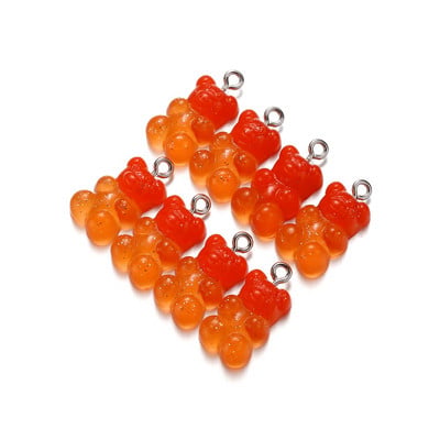 10db/tétel Candy Bear medálbűvek Színes gyanta medvék nyaklánchoz karkötő fülbevaló ékszer készítés lelet kiegészítők