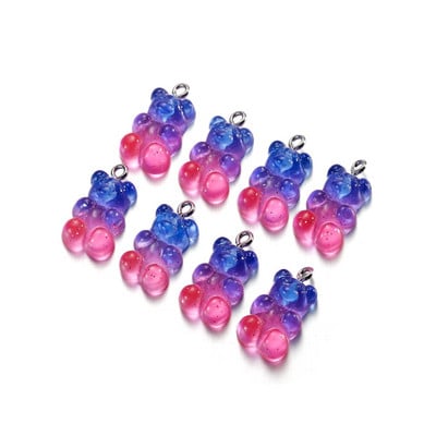 10db/tétel Candy Bear medálbűvek Színes gyanta medvék nyaklánchoz karkötő fülbevaló ékszer készítés lelet kiegészítők